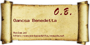 Oancsa Benedetta névjegykártya